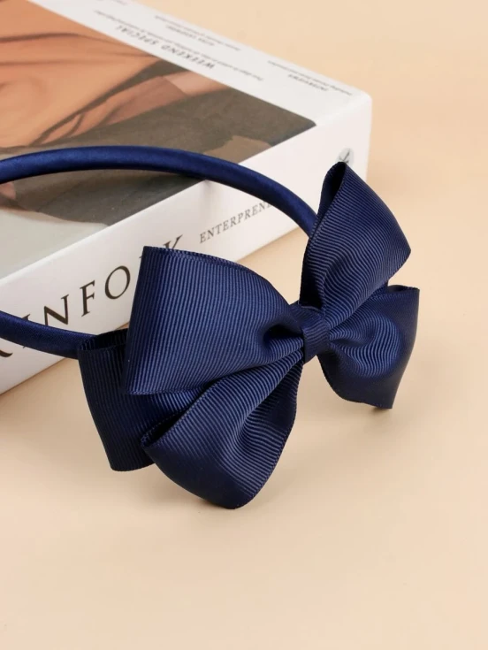 Cerchietto Per Capelli In Raso Blu Navy, Larghezza 2 Cm, Per Ragazze E Adolescenti, Taglia Unica