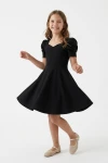 vestito elegante bambina nero, abito cerimonia bambina nero, vestito festa bambina, vestito cresima bambina, abito vesper zoya fashion, moda bambini italia