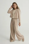 Elegante completo da bambina Emi beige, vista principale, abbigliamento da cerimonia per bambina, ZOYA Fashion