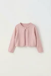 Elegante bolero da bambina Malena rosa, vista principale, abbigliamento da cerimonia per bambina, ZOYA Fashion