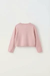 Elegante bolero da bambina Malena rosa, vista laterale, abbigliamento da cerimonia per bambina, ZOYA Fashion