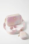 Borsetta elegante rosa per bambina con farfalla – trapuntata, vista laterale, abbigliamento da cerimonia per bambina, ZOYA Fashion