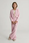 Elegante completo da bambina Emi rosa, vista principale, abbigliamento da cerimonia per bambina, ZOYA Fashion