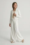 Elegante completo da bambina Emi bianco, vista laterale, abbigliamento da cerimonia per bambina, ZOYA Fashion