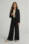 Elegante completo da bambina Emi nero, dettaglio, abbigliamento da cerimonia per bambina, ZOYA Fashion