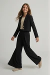 Elegante completo da bambina Emi nero, outfit stilizzato, abbigliamento da cerimonia per bambina, ZOYA Fashion
