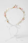 Cerchietto per capelli con fiori e perle per bambina – rosa, dettaglio, abbigliamento da cerimonia per bambina, ZOYA Fashion