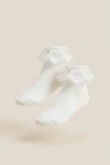 Calzini eleganti bianchi per bambina, dettaglio, abbigliamento da cerimonia per bambina, ZOYA Fashion