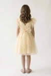 retro abito Paola giallo con zip e tulle