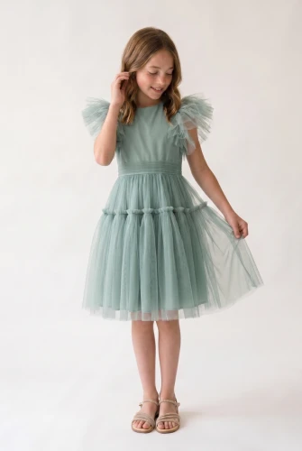 Abito Cerimonia Paola Menta in Tulle per Bambina – Dolce come un Sì