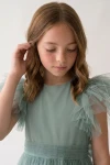 abito comunione bambina menta elegante