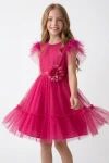 abito comunione bambina fucsia elegante