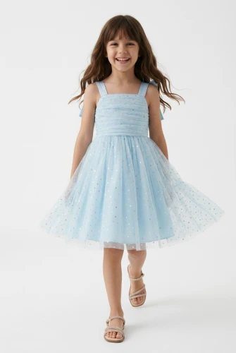 Abito Cerimonia Rina Azzurro con Fiocchi per Bambina – Un Sì Speciale