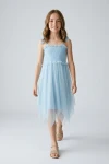 abito matrimonio bambina azzurro glitter elegante