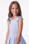 Abito Harper azzurro cielo – corpetto con scollo rotondo e fiocchi sulle spalle