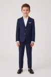 Completo Liam blu navy – giacca abbottonata e pantaloni, figura intera, vista frontale