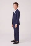 Completo Sam blu navy – giacca e pantaloni con la piega, vista laterale a figura intera