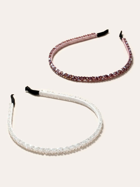 Campsis Cerchietto Per Capelli Con Perle E Cristalli Per Ragazze - Fiori Rosa E Foglie, Accessorio Per Matrimonio E Festa