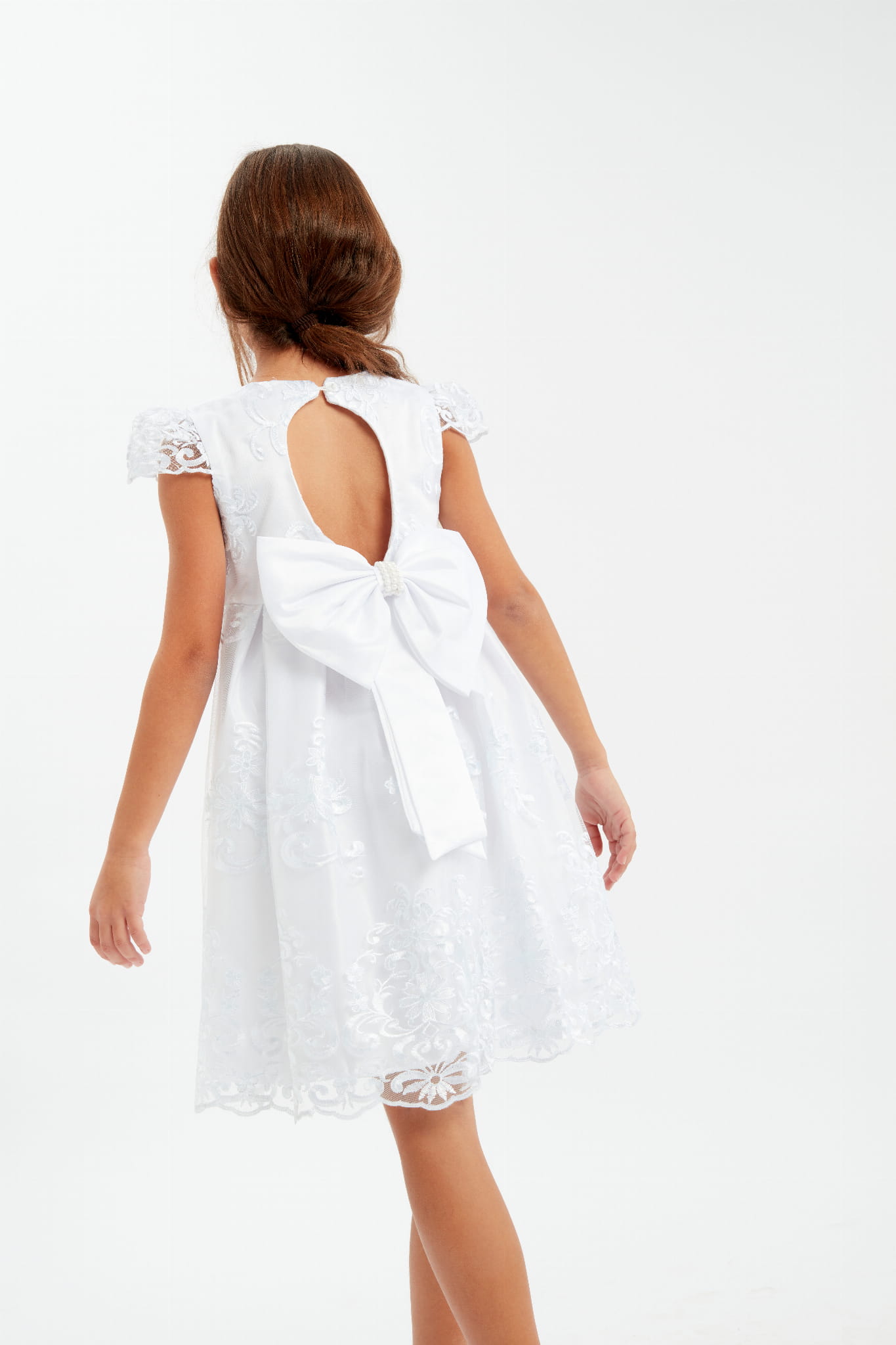 Abito Festa Per Ragazza Abito Elegante Bambina Florence Vestito Maniche Lunghe Volant