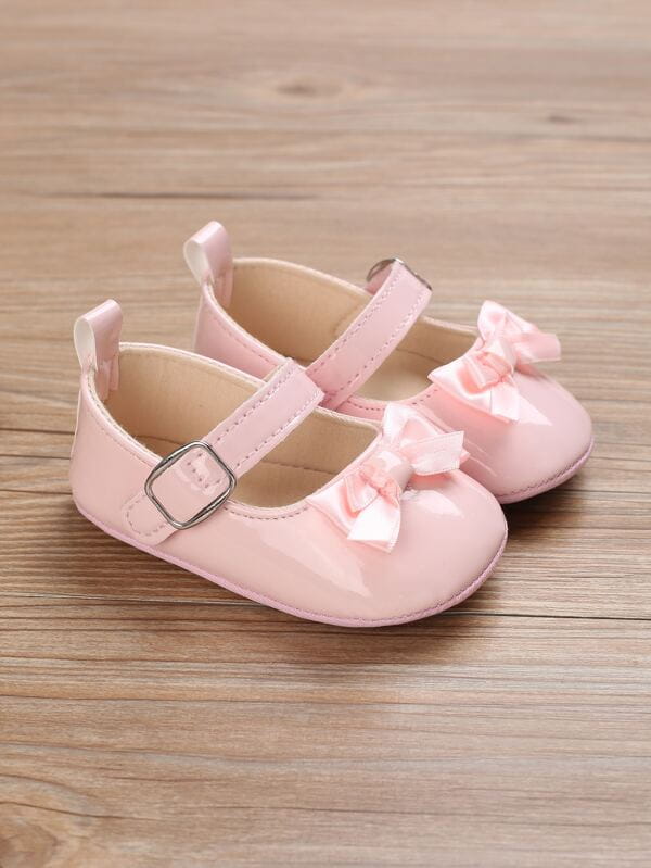 Scarpe Bambina Stile Spagnolo T-Bar &ndash; Bianco/Rosa, Taglie UK 3-6, Battesimo E Cerimonia